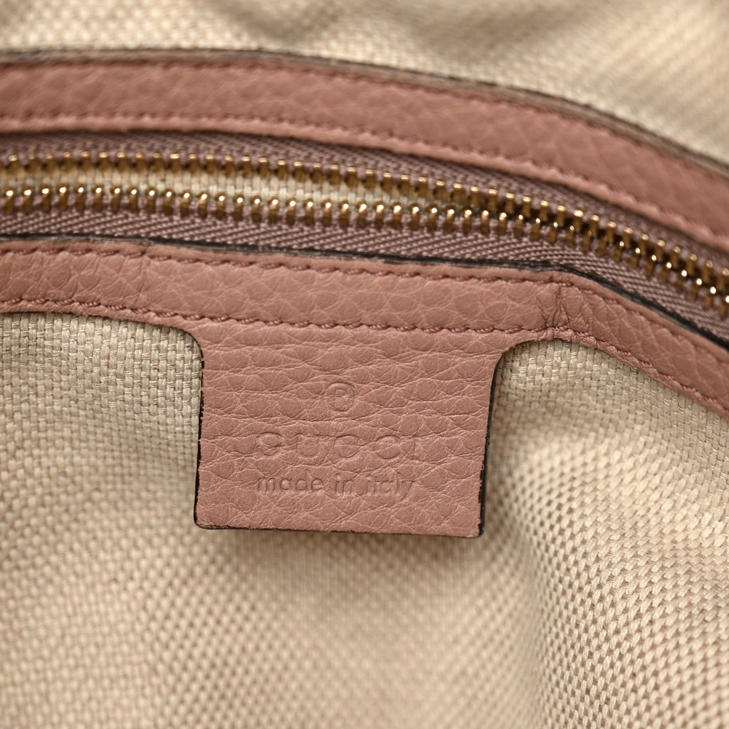 Pebbled Calfskin Medium Soho Chain Shoulder Bag Antique Rose
