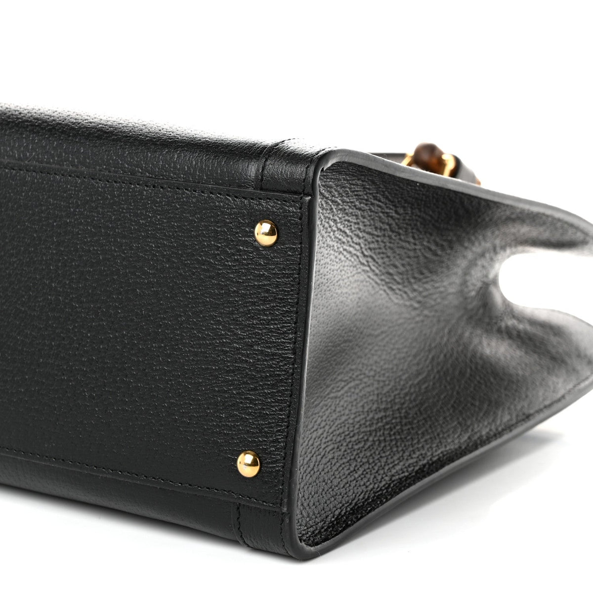Textured Dollar Calfskin Web Medium Diana Tote Bag Black Dusty Grey