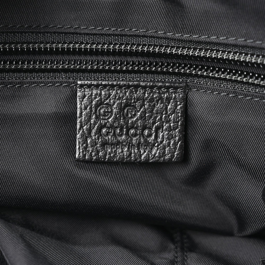 Nylon Monogram Double Buckle Flap Messenger Bag Black