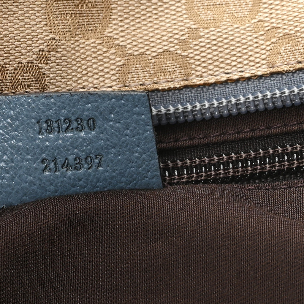 GG Monogram Medium Web Handle Bucket Tote Blue