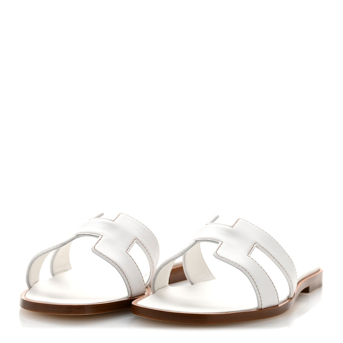 Box Calfskin Oran Sandals 36 White