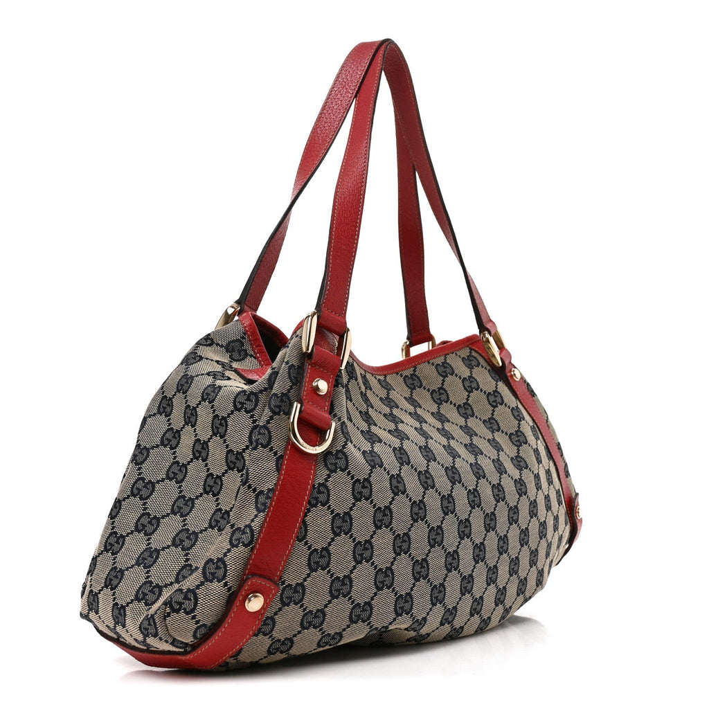 Monogram Medium Abbey Shoulder Bag Navy Red