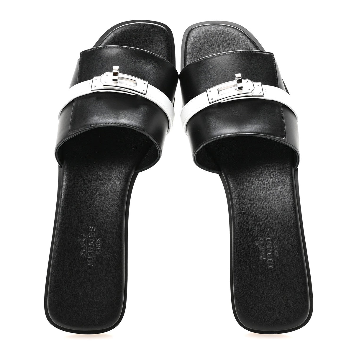 Calfskin Giulia Sandals 39 Black White