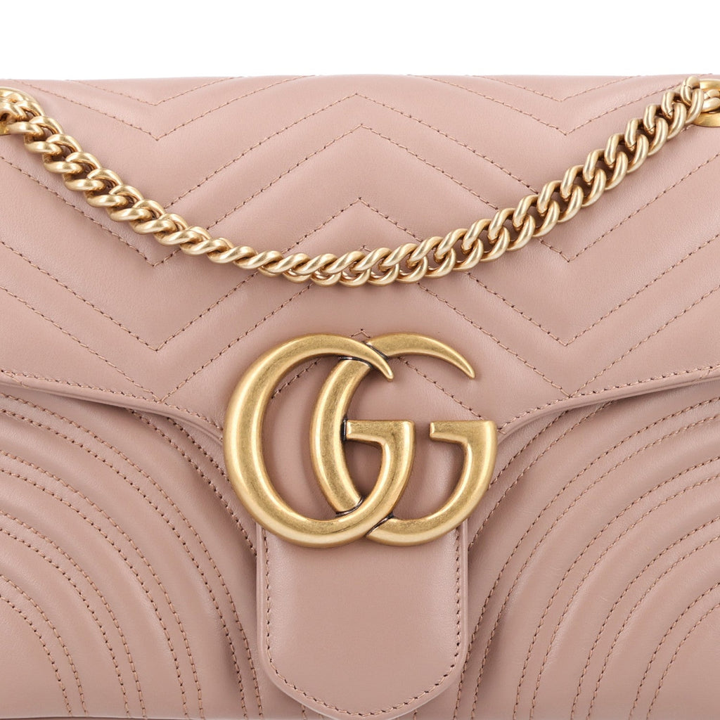 Calfskin Matelasse Medium GG Marmont Shoulder Bag Porcelain Rose