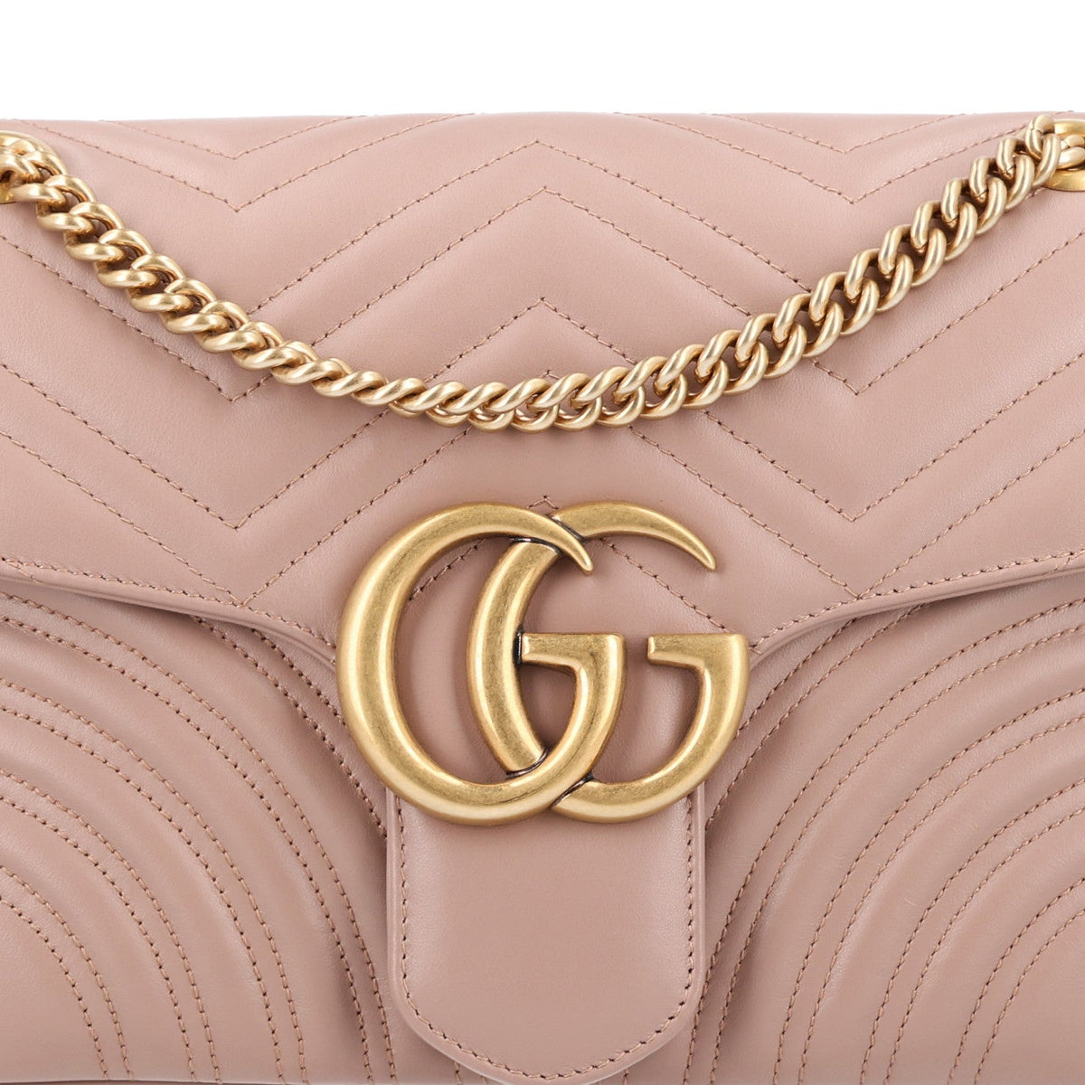 Calfskin Matelasse Medium GG Marmont Shoulder Bag Porcelain Rose
