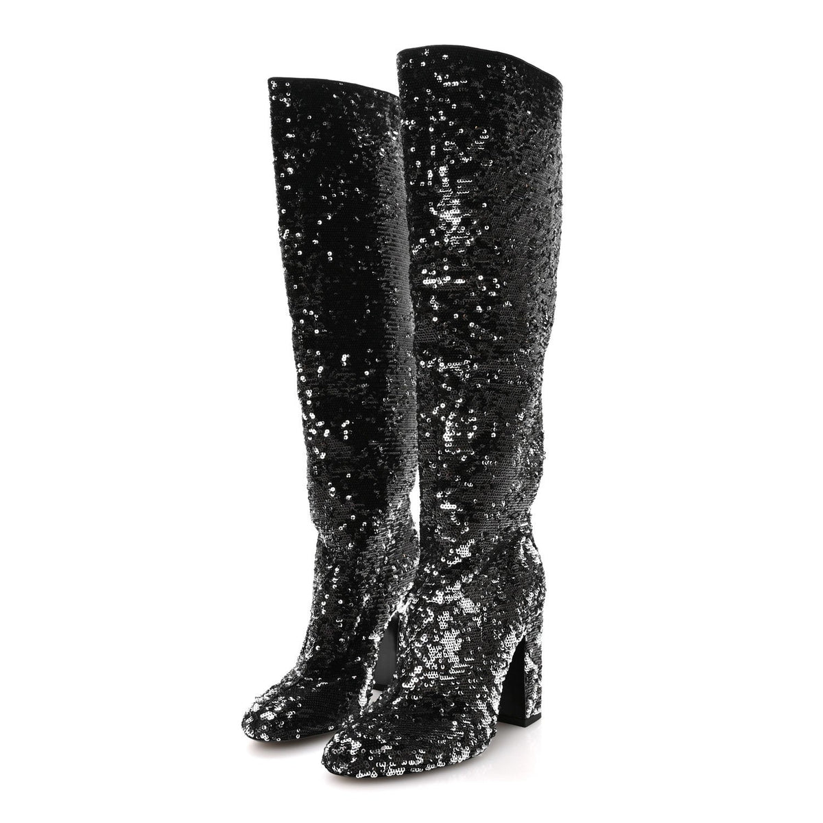 Sequin Donna High Boots 38 Black