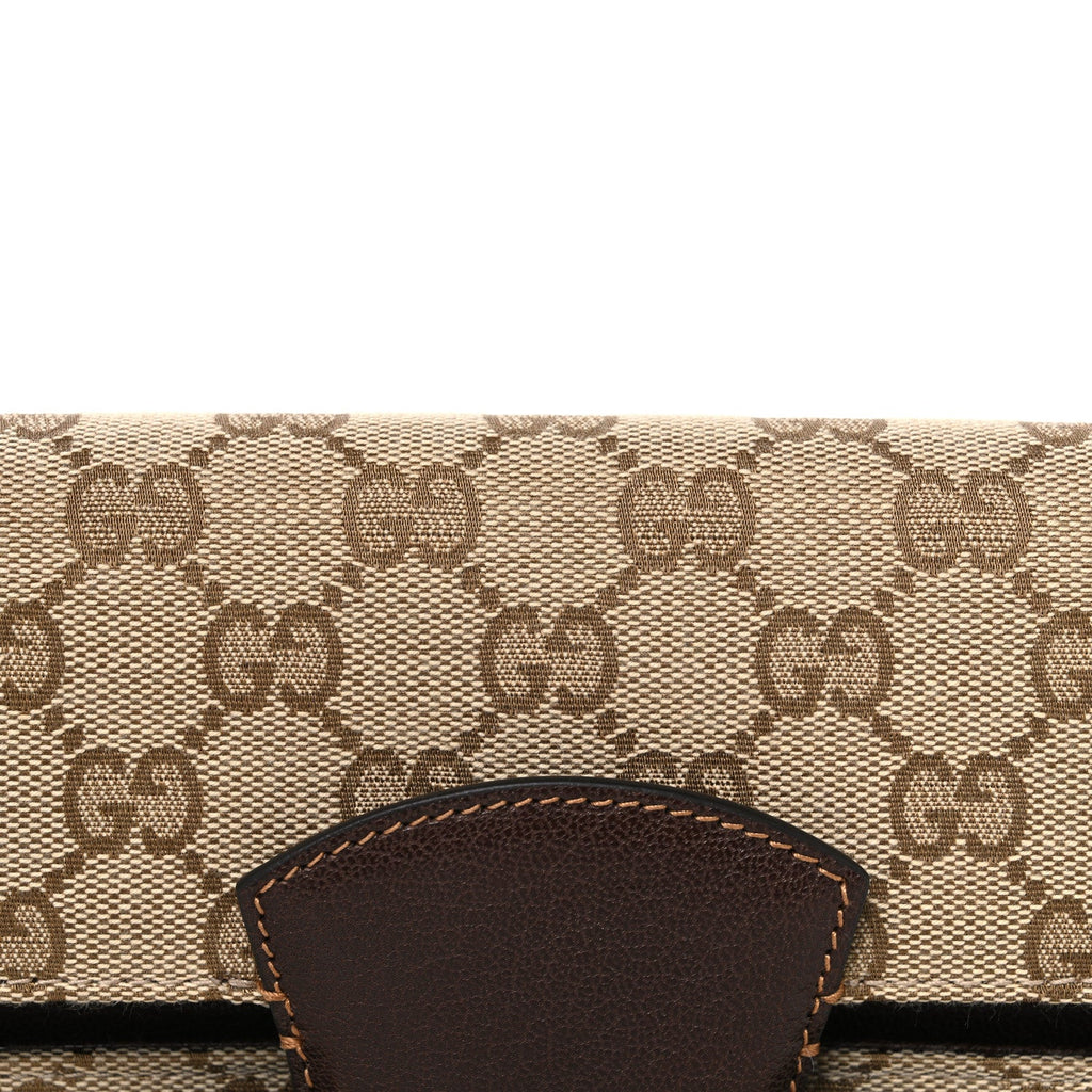 Monogram Medium Ristretto Horsebit Flap Shoulder Bag Sand Brown