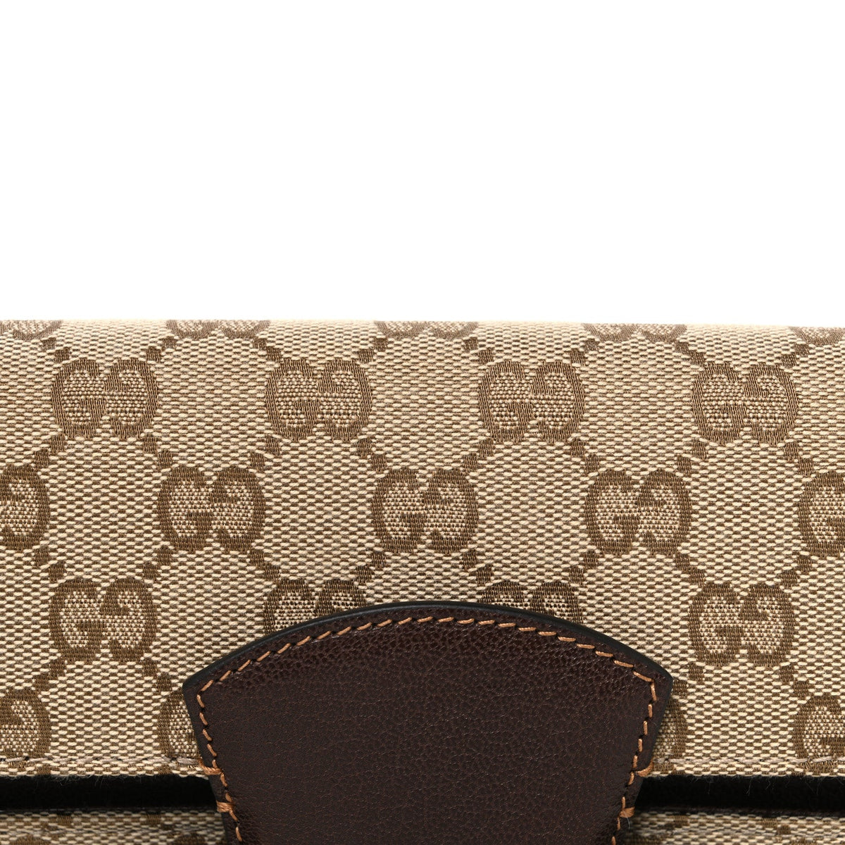 Monogram Medium Ristretto Horsebit Flap Shoulder Bag Sand Brown