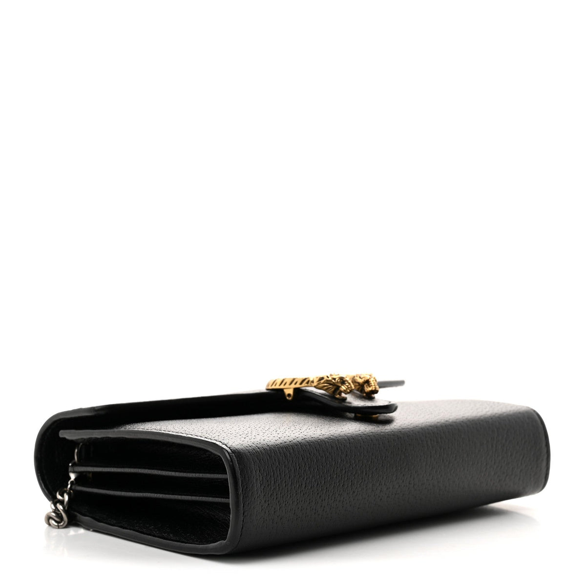 Calfskin Web Mini Dionysus Chain Wallet Black