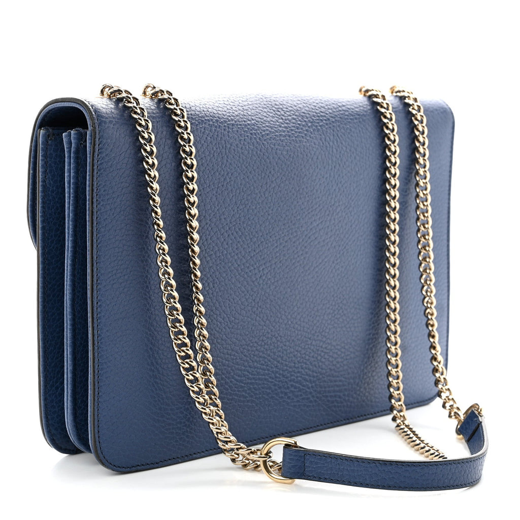 Dollar Calfskin Interlocking G Shoulder Bag  Caspian
