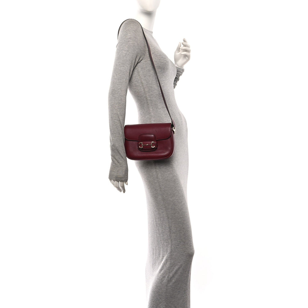 Soft Calfskin Horsebit 1955 Small Shoulder Bag Rosso Ancora