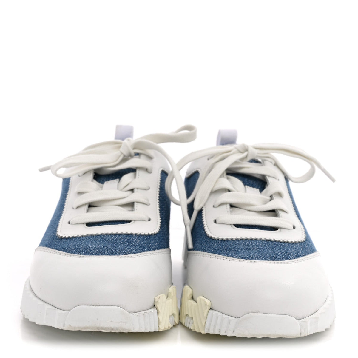 Denim Suede Goatskin Bouncing Sneakers 37.5 Bleu Clair White