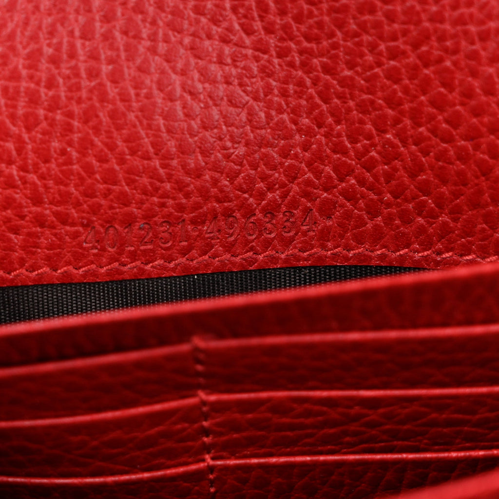 Calfskin Mini Dionysus Chain Wallet Hibiscus Red