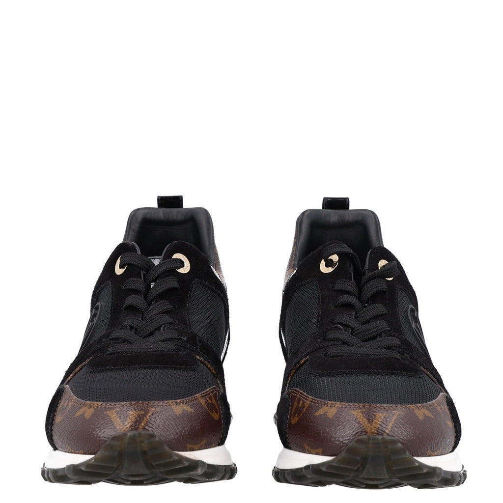 Suede Monogram Run Away Sneakers 38.5 Black