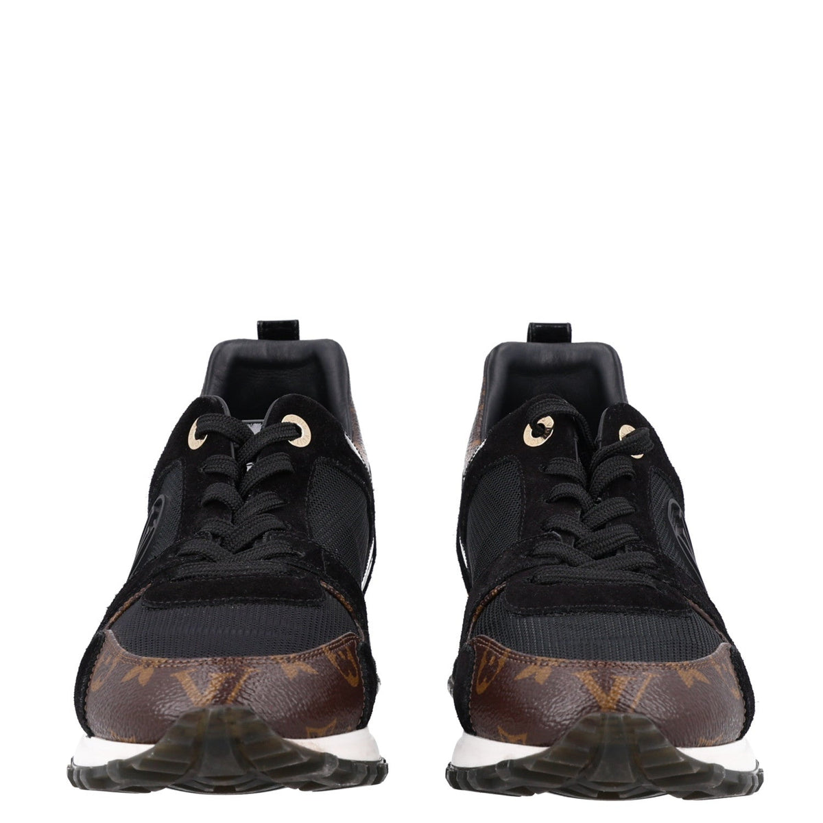 Suede Monogram Run Away Sneakers 38.5 Black