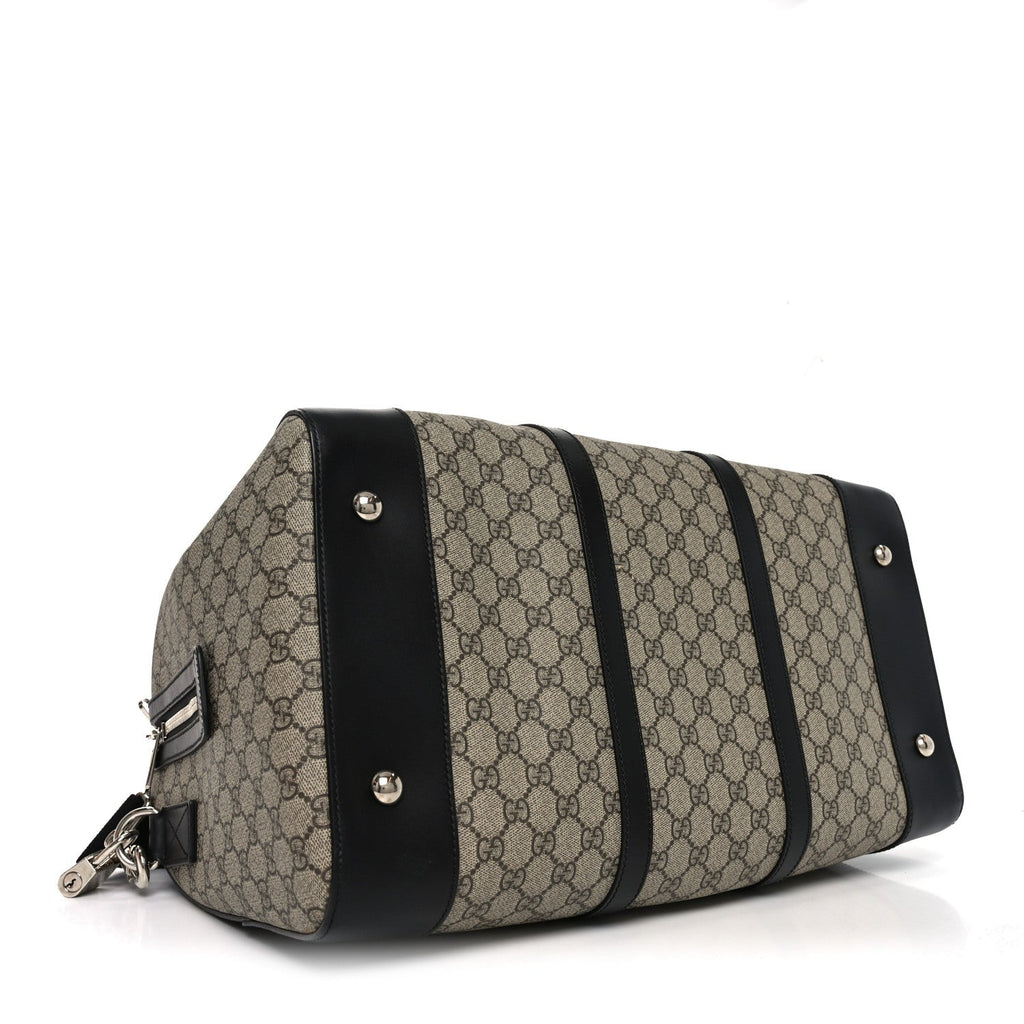 GG Supreme Monogram Selleria Calfskin Medium Duffle Beige Ebony Black