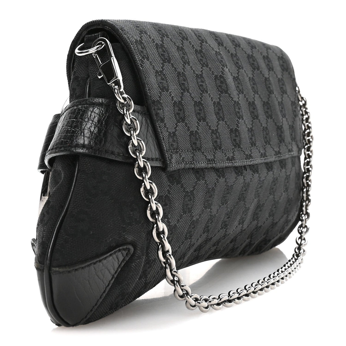 Monogram Horsebit Chain Clutch Black