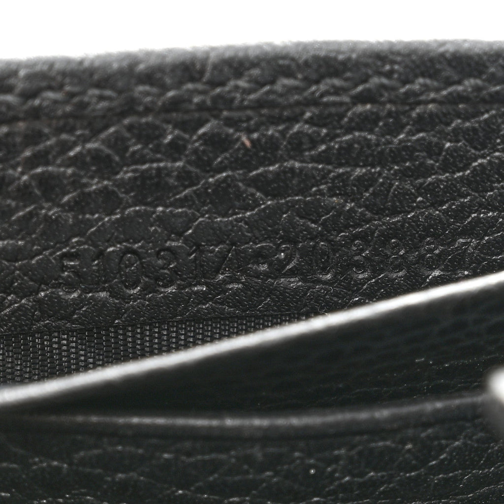 Dollar Calfskin Interlocking G Chain Wallet Black