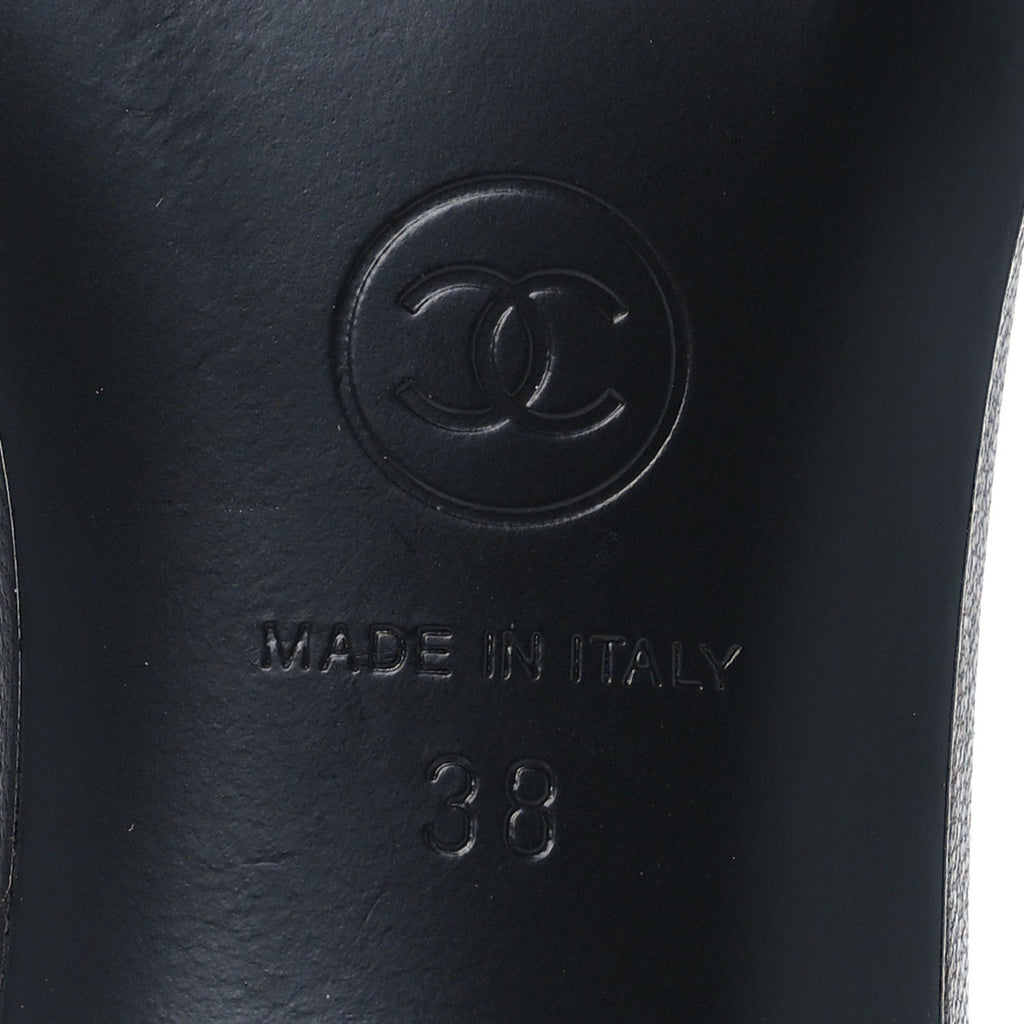 Lambskin CC Cutout Mules 38 Black
