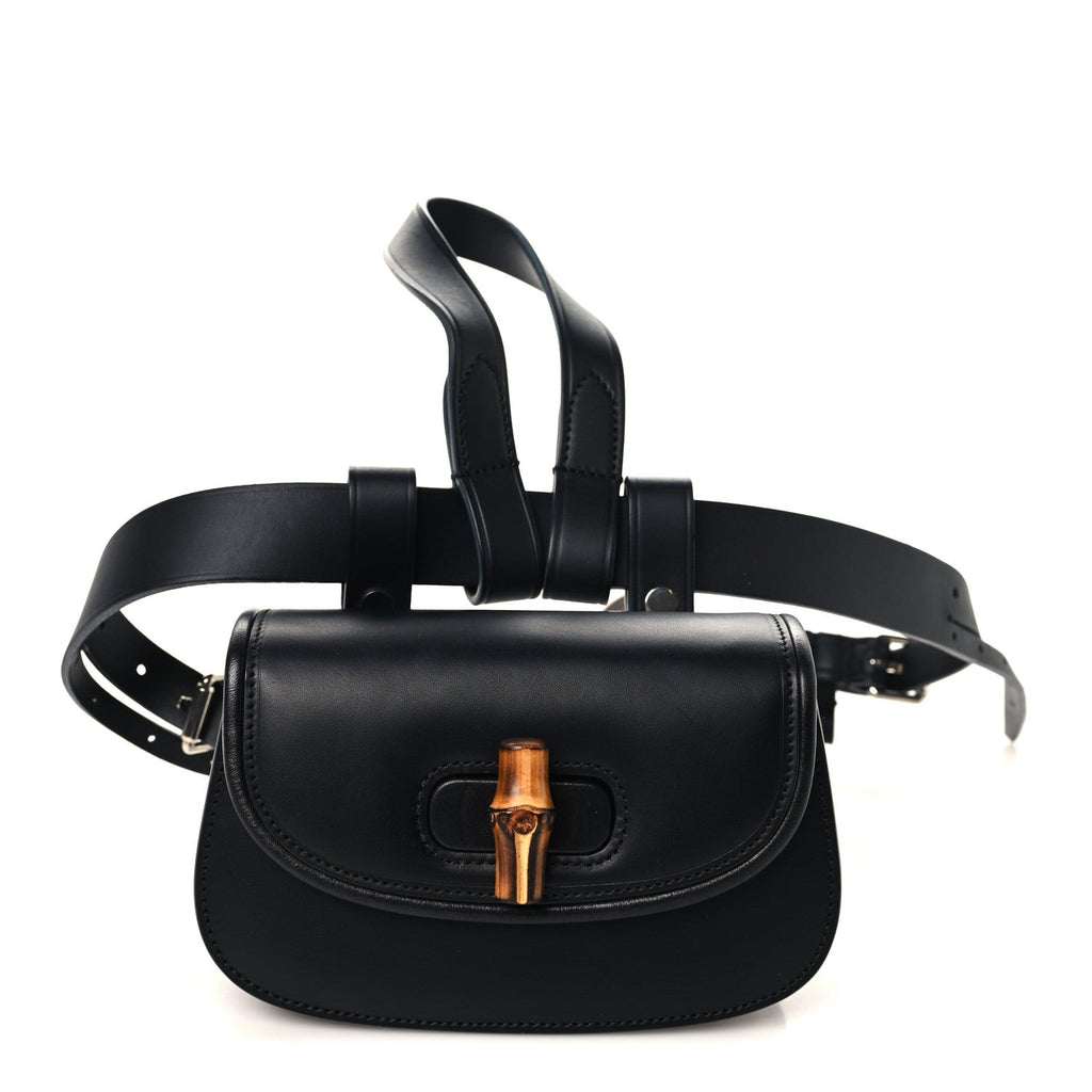 Calfskin Bamboo Mini 1947 Belt Bag 85 34  Black