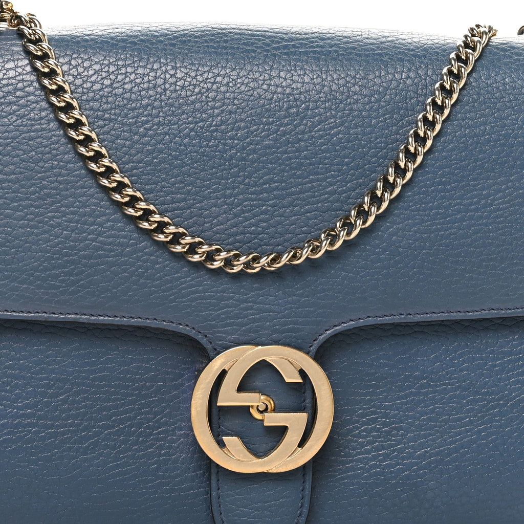 Dollar Calfskin Small Interlocking G Shoulder Bag Caspian