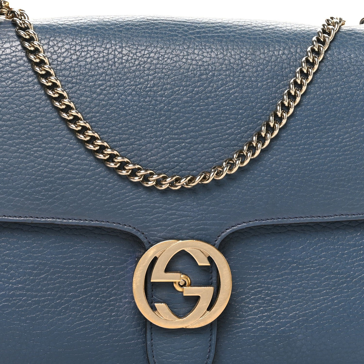 Dollar Calfskin Small Interlocking G Shoulder Bag Caspian