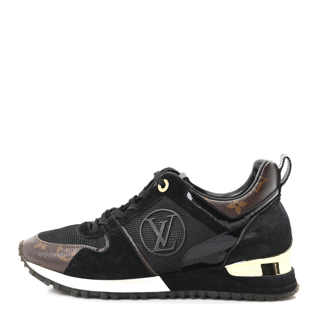 Suede Monogram Run Away Sneakers 36.5 Black