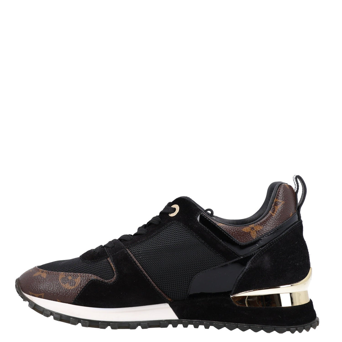 Suede Monogram Run Away Sneakers 38.5 Black