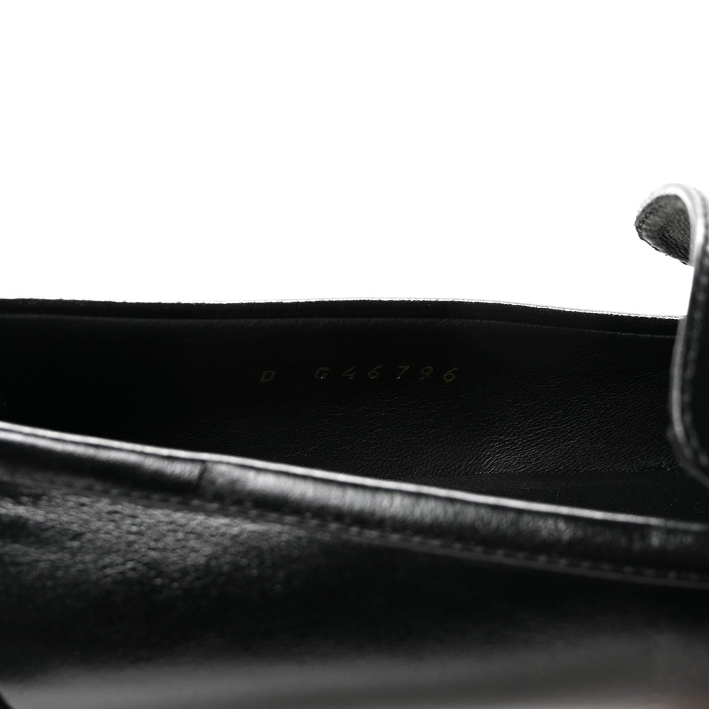Shiny Calfskin CC Mocassin Loafers 38.5 Black