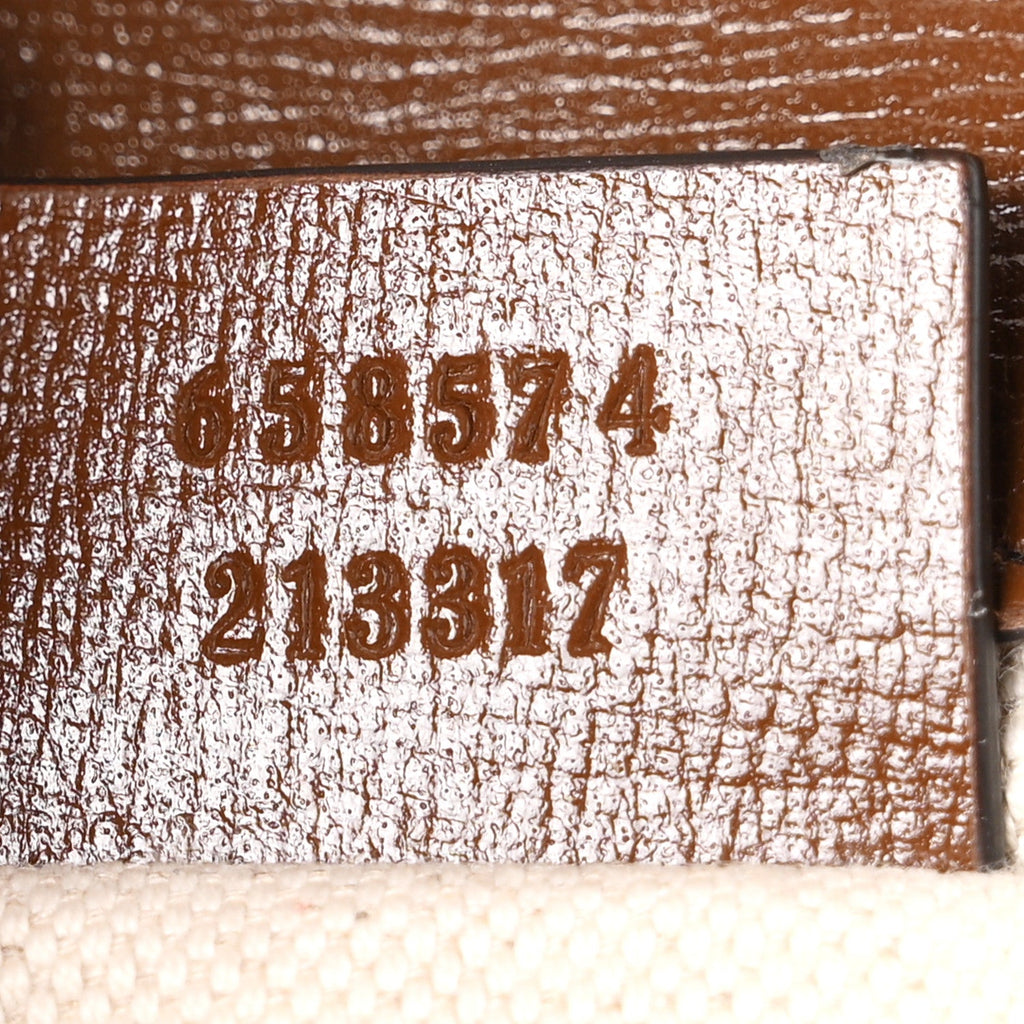 GG Supreme Monogram Web Mini Horsebit 1955 Shoulder Bag Beige Brown Sugar