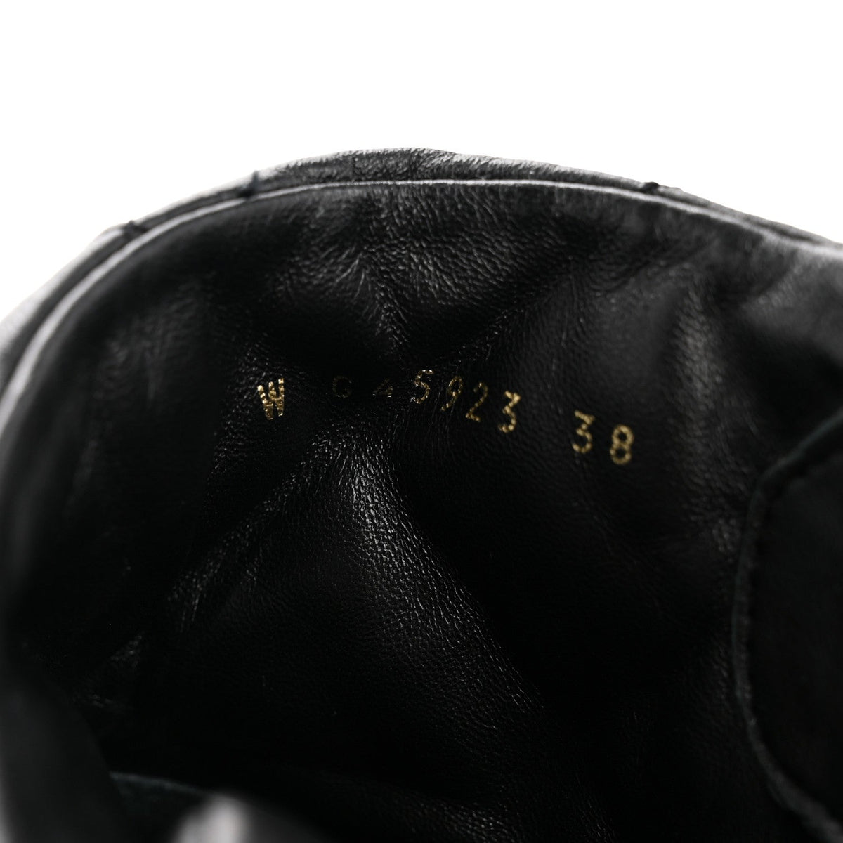 Lambskin Calfskin Quilted Lace Up Combat Boots 38 Black