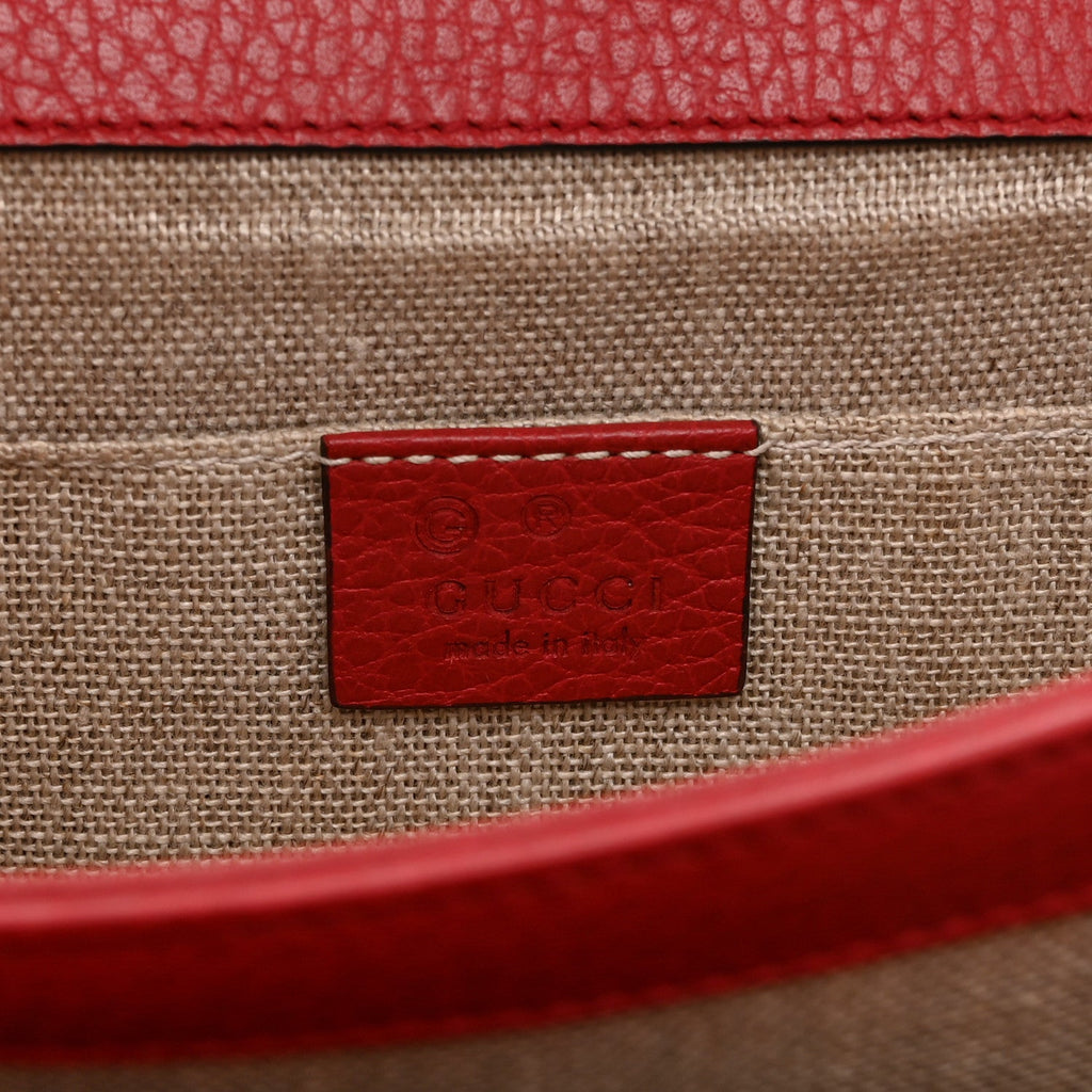 Dollar Calfskin Small Interlocking G Shoulder Bag Red