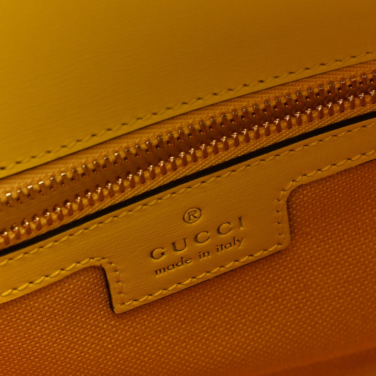 GG Monogram Textured Dollar Calfskin Small Luce Shoulder Bag Yellow Yellow