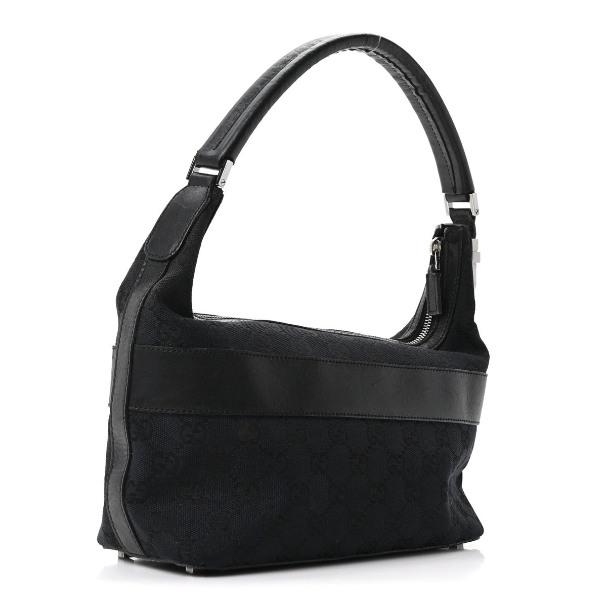 GG Canvas Monogram Shoulder Bag Black