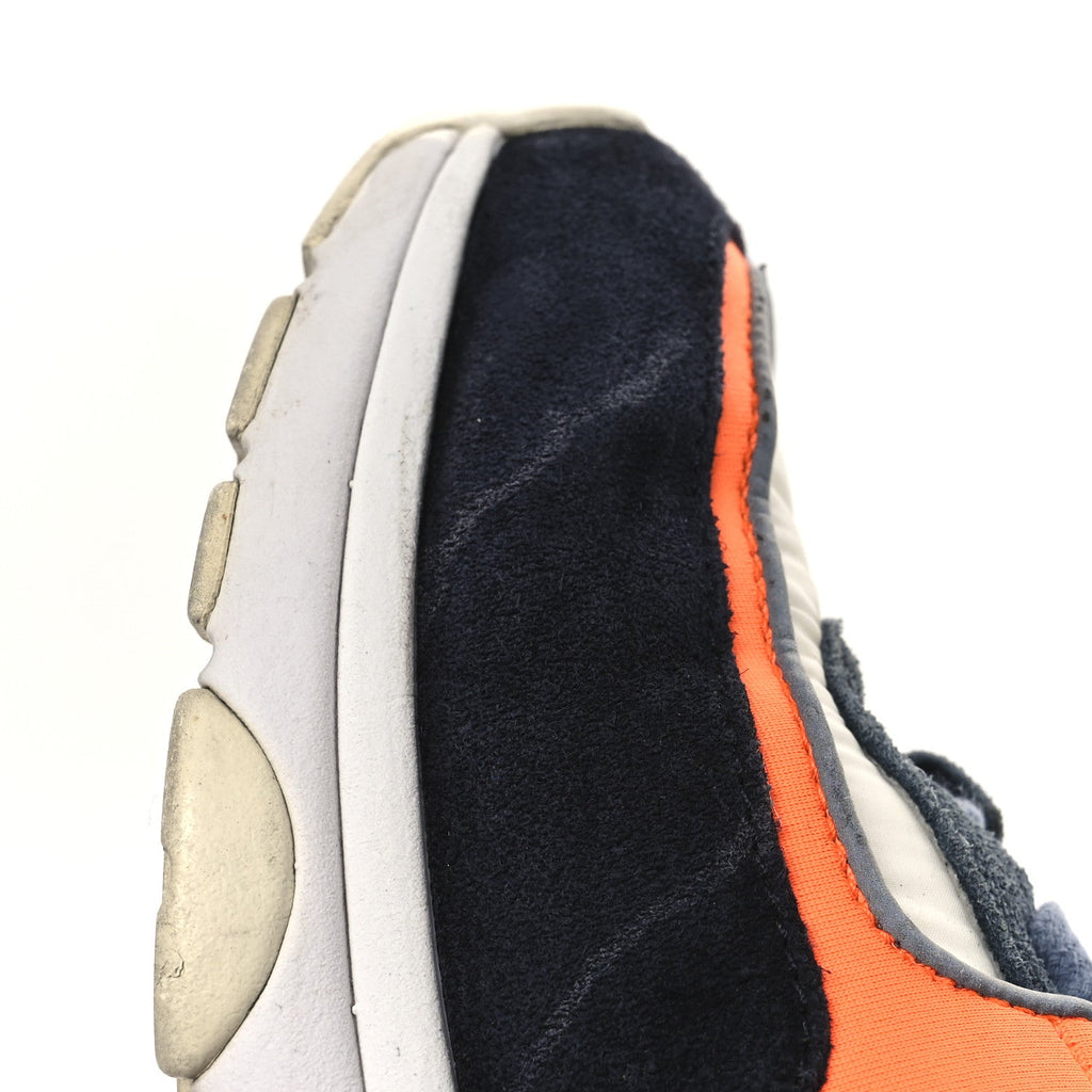 Nylon Calfskin Suede CC Womens Sneakers 35.5 Navy White Orange Black