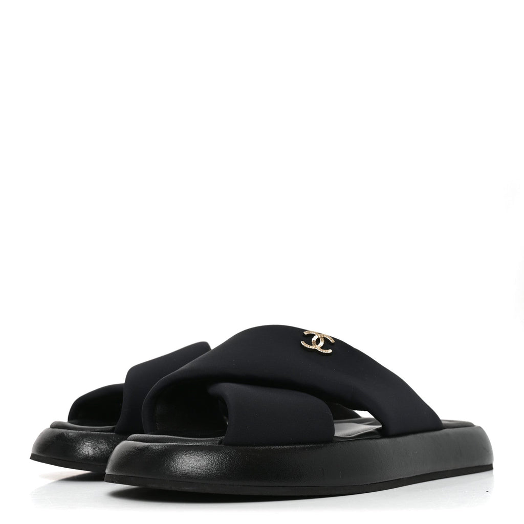 Fabric CC Mules Sandals 38 Black