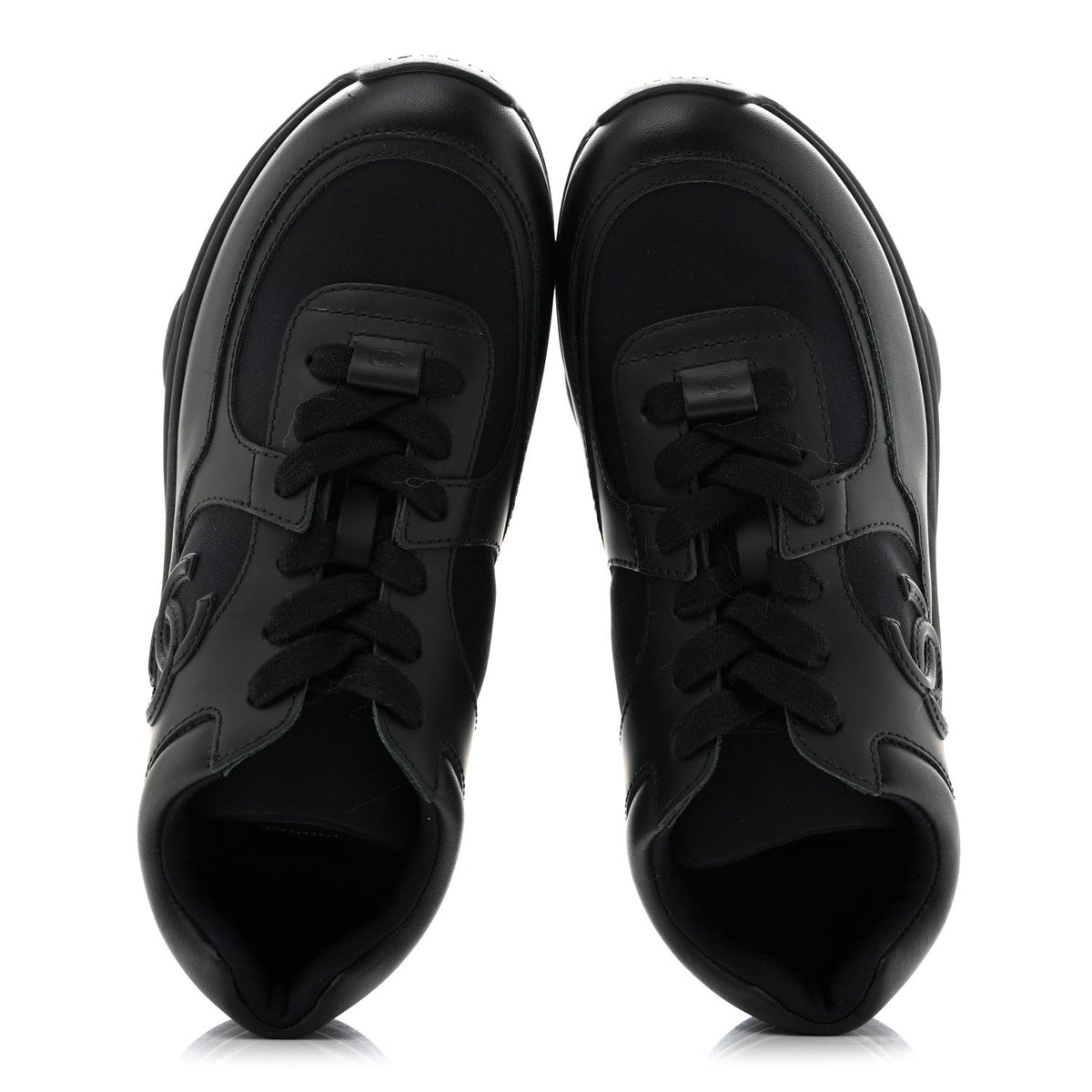 Calfskin Lambskin CC Uniform Sneakers 36 Black