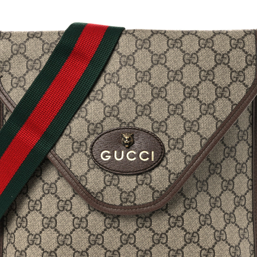 GG Supreme Monogram Web Medium Neo Vintage Flap Messenger Bag Beige New Acero