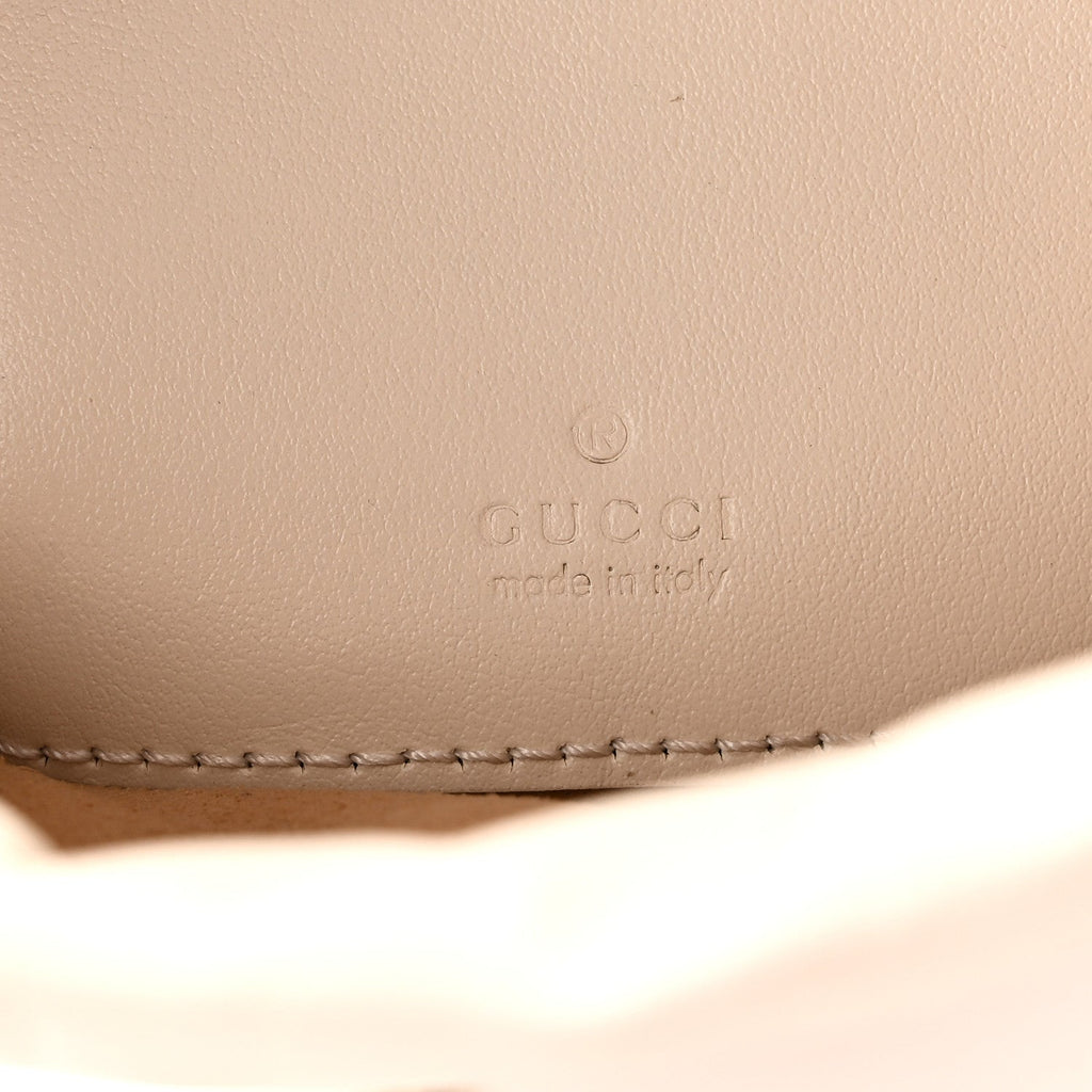 Calfskin Matelasse Mini GG Marmont 2.0 Bucket Bag White