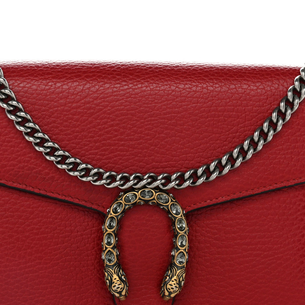 Calfskin Mini Dionysus Chain Wallet Hibiscus Red