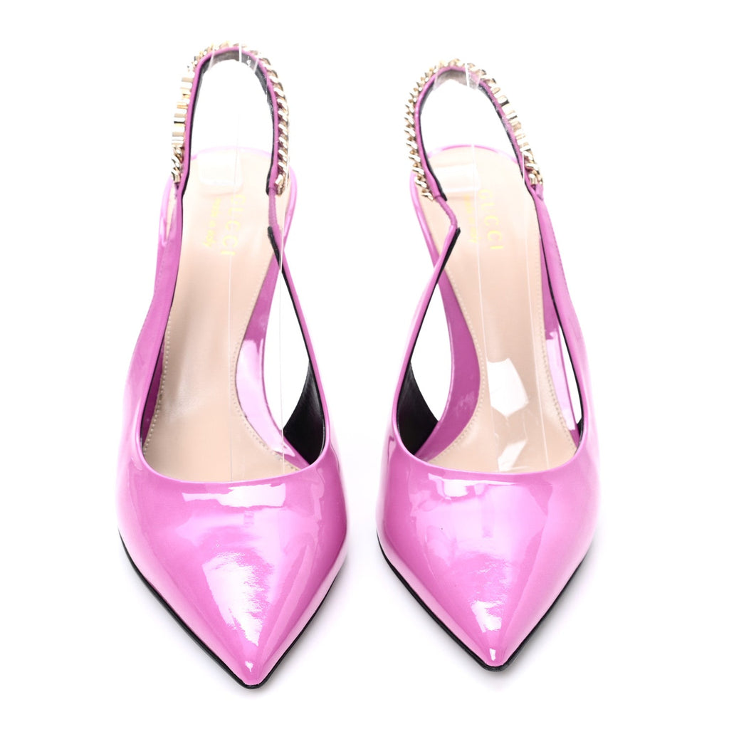 Vernice Crystal Nappa Charlotte Signoria 105 Slingback Pumps 40 Libre Pink