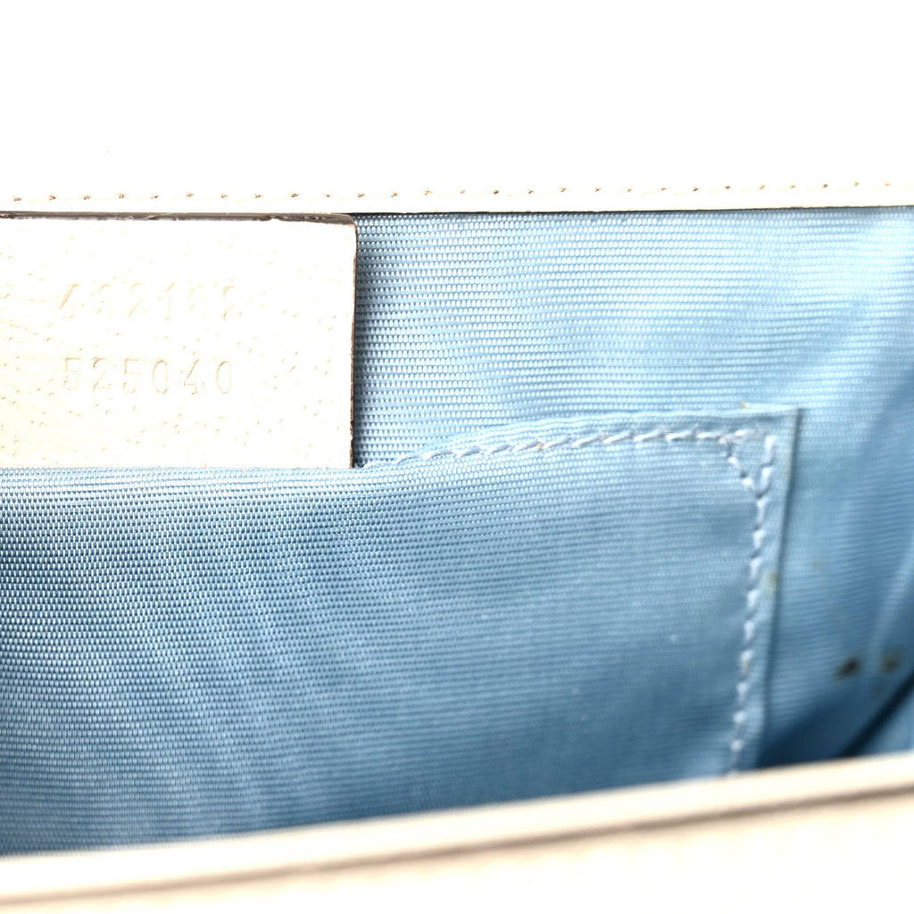 Grained Calfskin Bee Star Small Padlock Shoulder Bag White