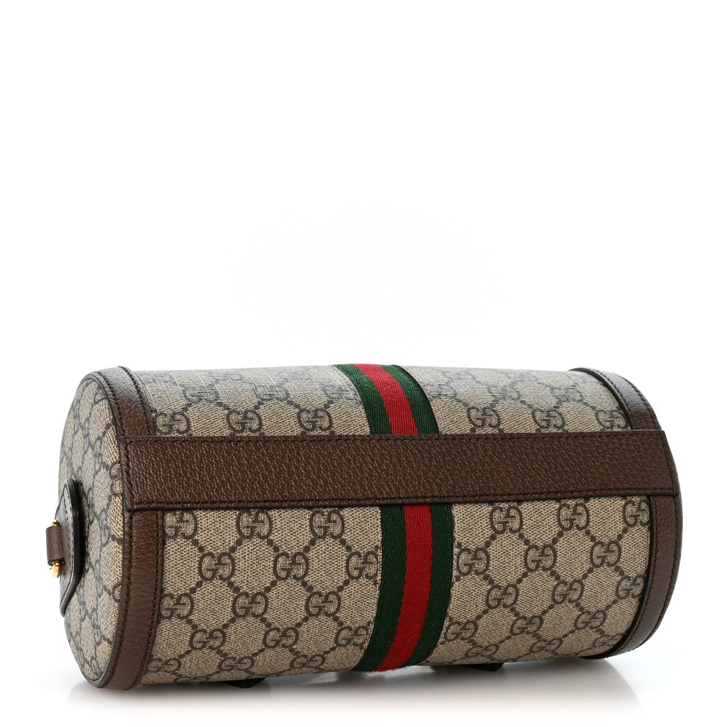 GG Supreme Monogram Web Small Ophidia Boston Bag  Beige New Acero