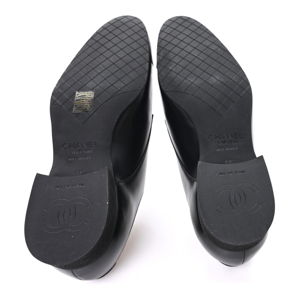 Smooth Calfskin Mens Loafers 43 Black