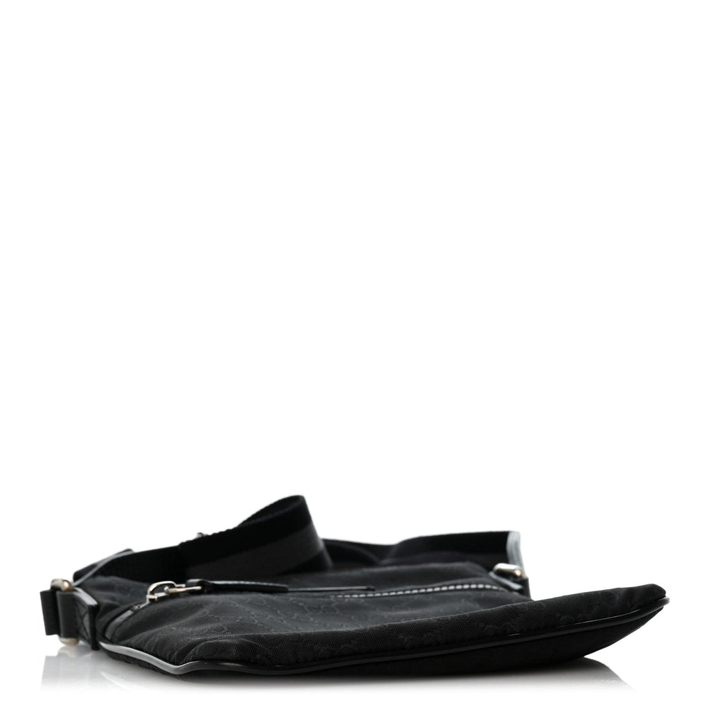 Nylon Monogram Mini Flat Messenger Bag Black