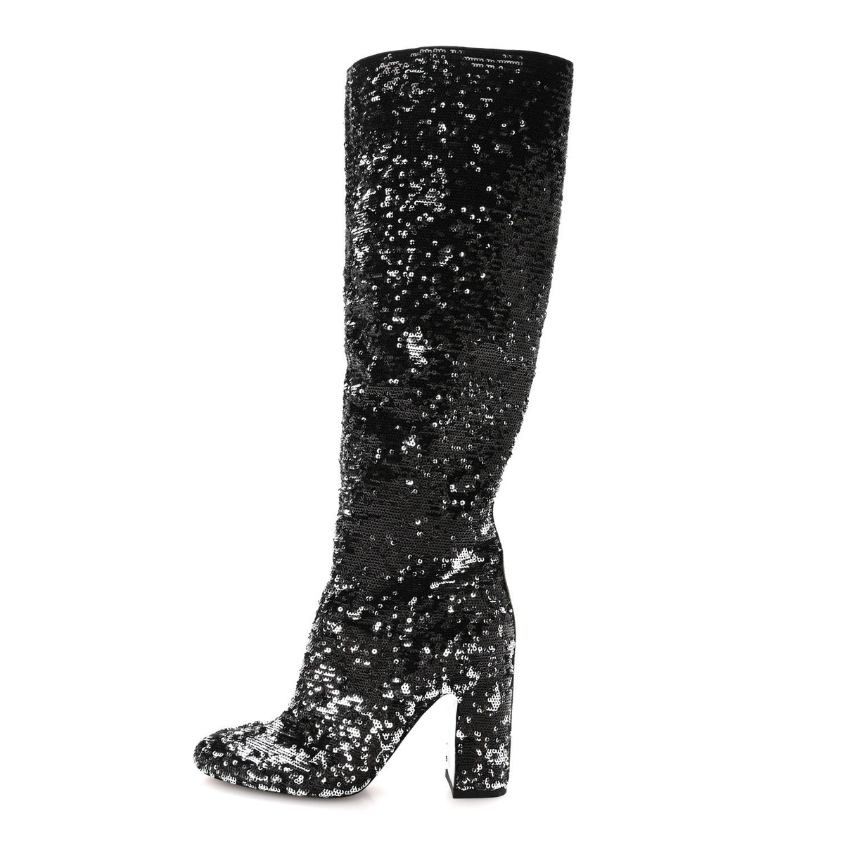 Sequin Donna High Boots 38 Black