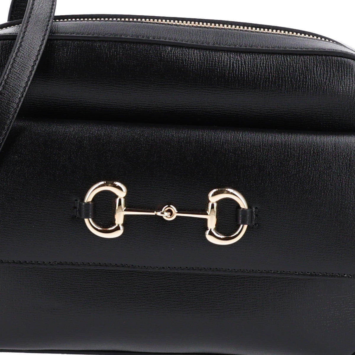 Textured Calfskin Small Horsebit 1955 Shoulder Bag Black