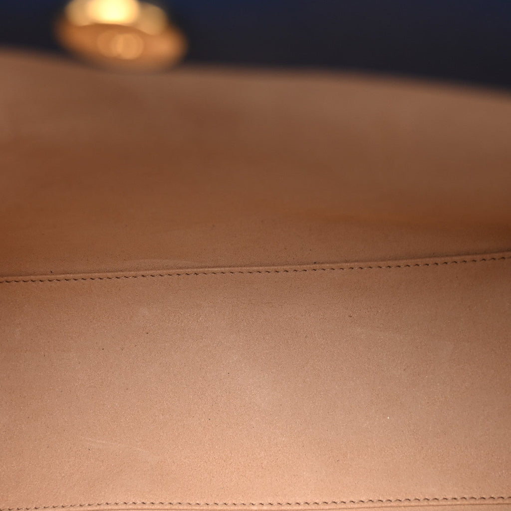 Textured Dollar Calfskin Web Small Diana Tote Bag Royal Crop