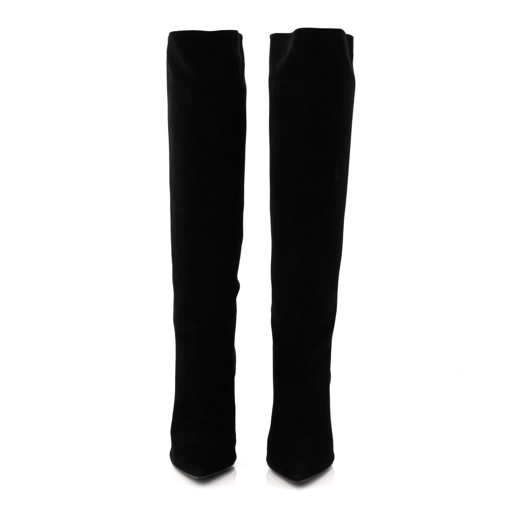 Suede High Boots 41 Black