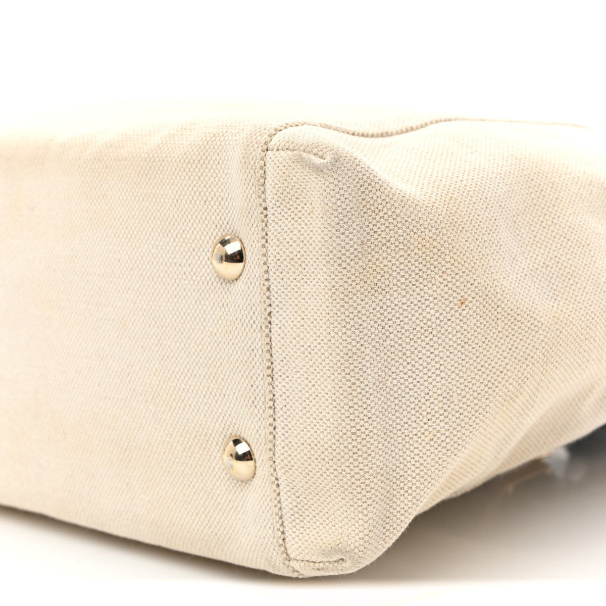 Calfskin Canvas Tote Black White
